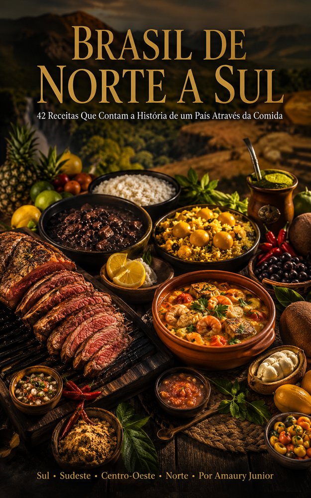 Capa do e-book Brasil de Norte a Sul, por Amaury Junior